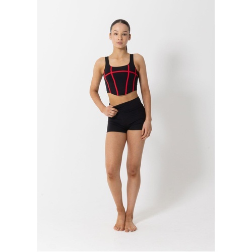 Studio 7 Livi Crop Top; Black/Red; Child Large