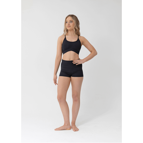 Studio 7 Rikki Crop Top; Black; Child Large