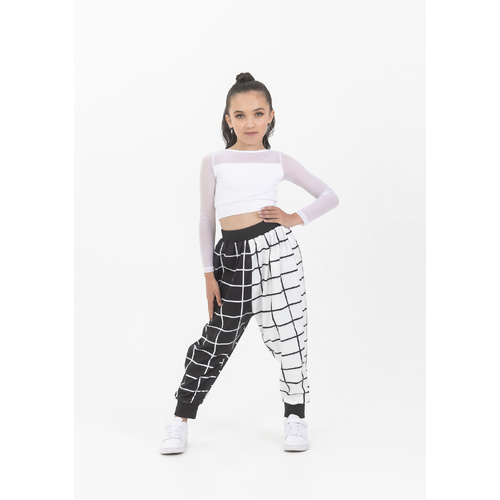 Studio 7 Geo Print Harem Pants Child Large; Black/White