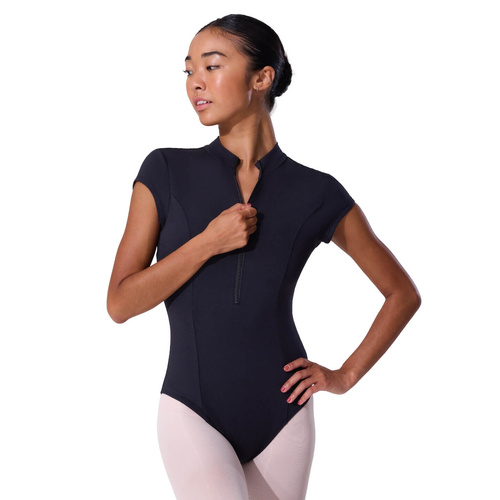 Capezio Soft Elegance Short Sleeve Princess Leotard; Adult Large; Black