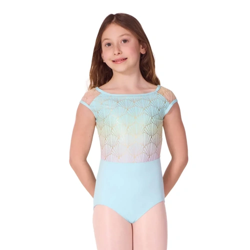 Capezio Sea Star Pearl Cap Sleeve Leotard; Turquiose; Child Intermediate