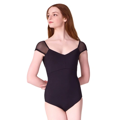 Capezio Reminiscence Moonstruck Cap Sleeve Leotard; Black; Adult Large