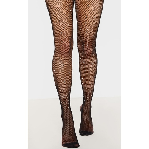 Fifi & Co Rhinestone Professional Fishnets; Black; Adult Small/ Medium 