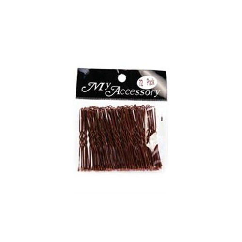 Hair Accessories - U Shape Fringe Pins Brown