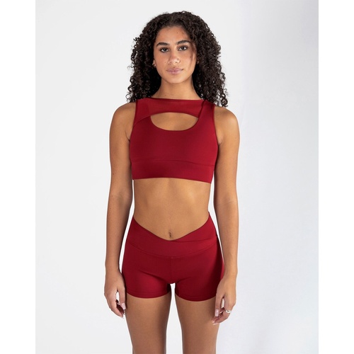 Energetiks Delta Crop Top; Adult Large; Crimson Red 