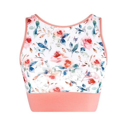 Energetiks Natalie 4-Way Crop Top; Coral Haze; Adult Large