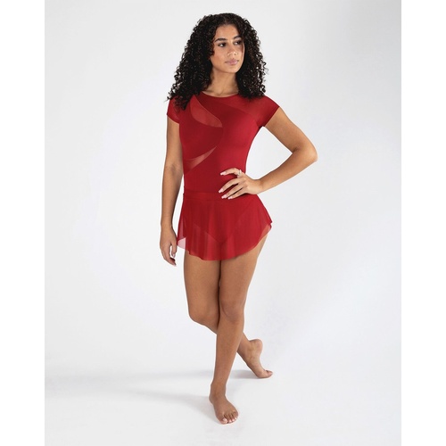 Energetiks Natalia Mesh Split Skirt ; Adult Large; Crimson Red