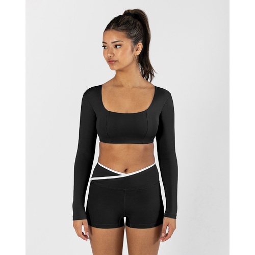 Energetiks Astrid Long Sleeve Crop; Black; Adult Medium