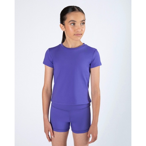 Energetiks Olympia Fitted Tee; Child Medium; Iris