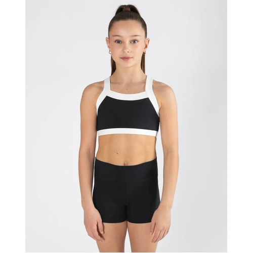 Energetiks Remi Twist Crop Top; Black; Child Large