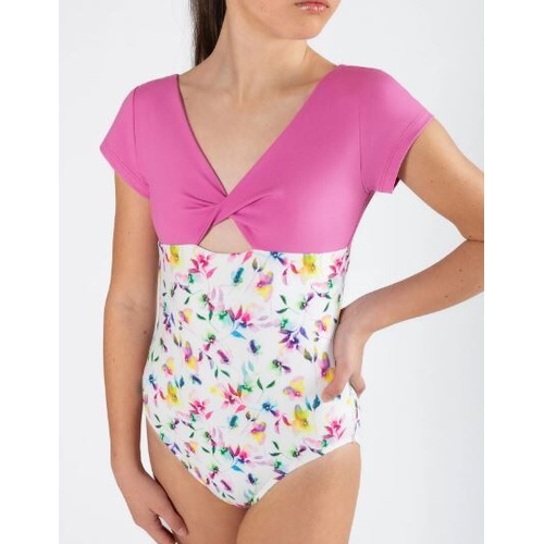 Energetiks Avery Cap Sleeve Leotard; Bloom; Child Large