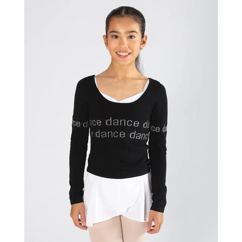 Energetiks Naomi Warm Up Top; Black; Child Large/X- Large