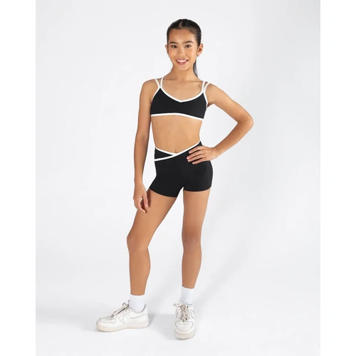 Energetiks Colette Cross Front Short; Black; Adult Medium