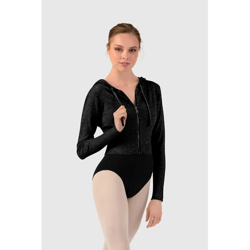 Bloch Orion Knit Womens Long Sleeve Hoodie; Black; Adult Large