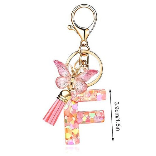 Butterfly Sparkle Keyring F; Pink