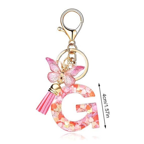 Butterfly Sparkle Keyring G; Pink