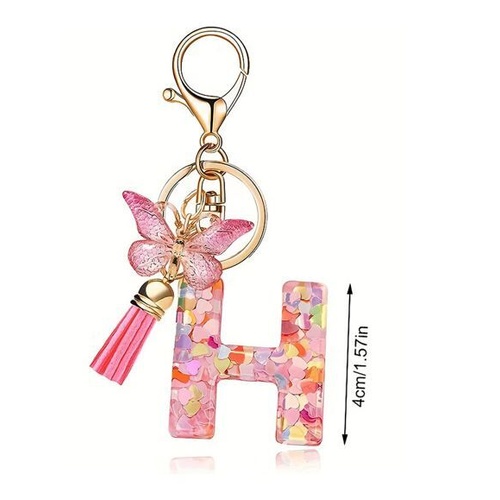 Butterfly Sparkle Keyring H; Pink