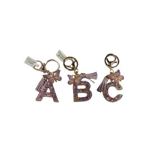 Butterfly Sparkle Keyring K; Purple