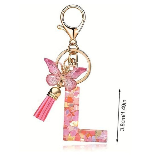 Butterfly Sparkle Keyring L; Pink