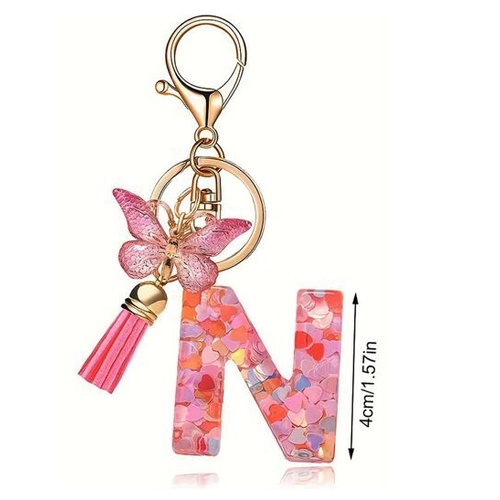 Butterfly Sparkle Keyring N; Pink