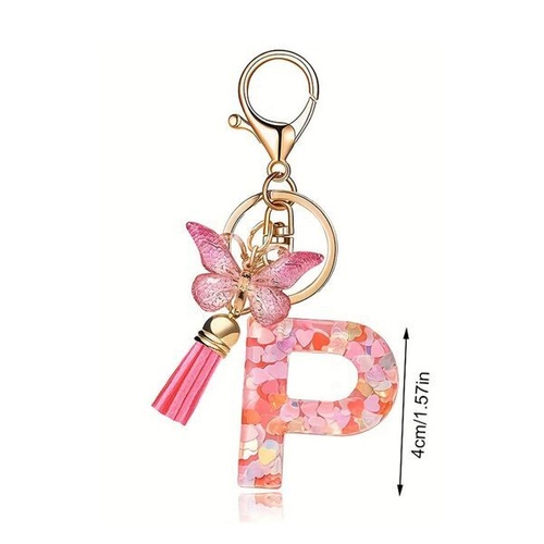 Butterfly Sparkle Keyring P; Pink