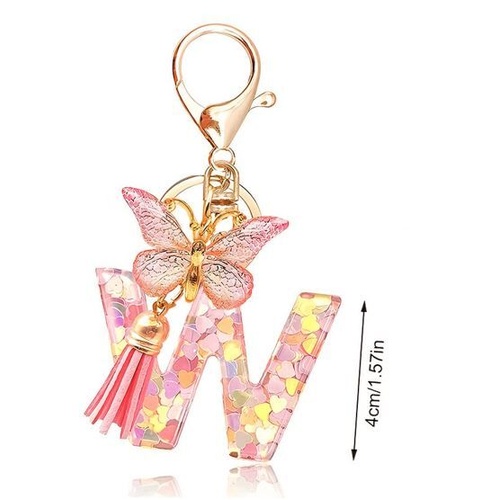 Butterfly Sparkle Keyring W; Pink