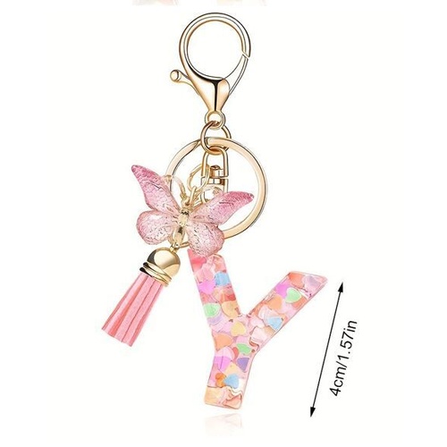 Butterfly Sparkle Keyring Y; Pink