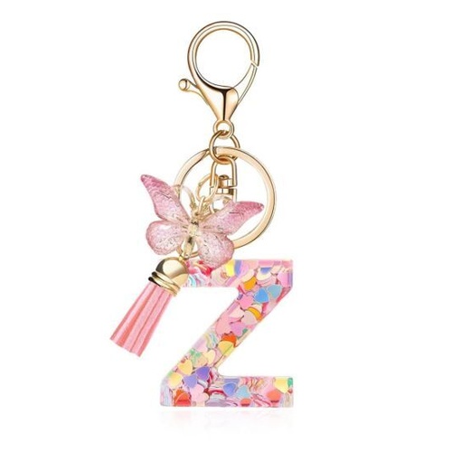 Butterfly Sparkle Keyring Z; Pink