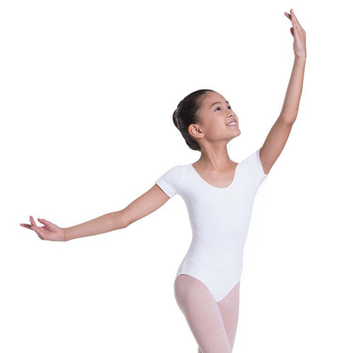 Bloch Overture Olisia Short Sleeve Girls Leotard Child Small; White