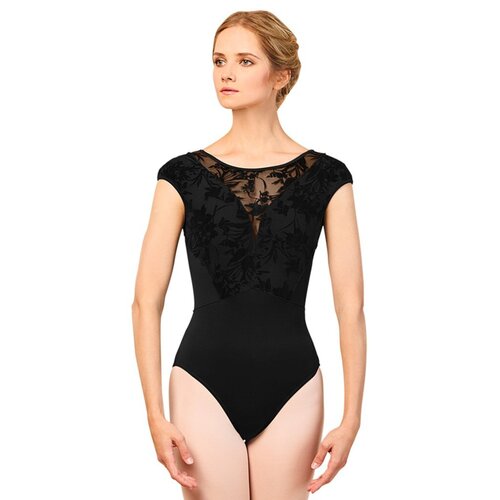 Bloch Cosmo Floral Mesh Open Back Womens Cap Sleeve Leotard Ladies Small