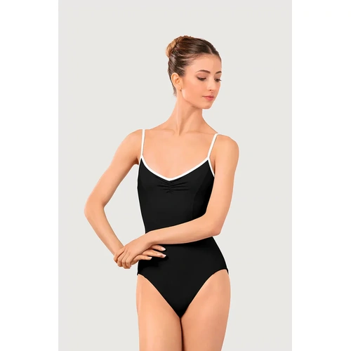 Bloch Arve Soft Gathered Front & Back Womens Leotard;Black/White;Large