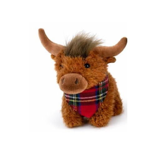 Angus the Highland Cow; Dark Brown with Scarf