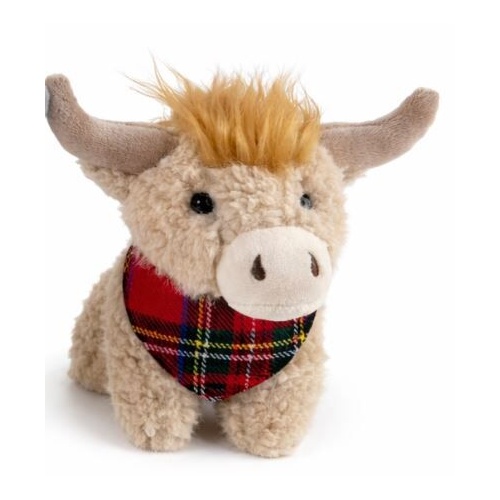 Angus the Highland Cow; Light tan with scarf