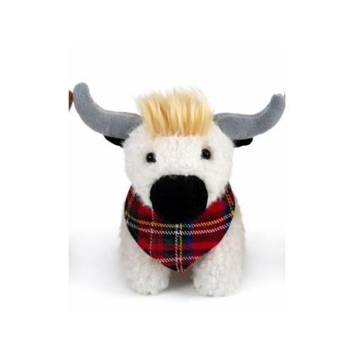 Angus the Highland Cow; White with a scarf