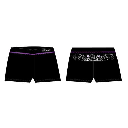 Mad Ally Dance Shorts Adult 10; Black/Purple