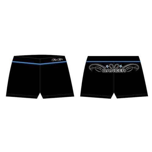 Mad Ally Dance Shorts Adult 10; Black/Blue
