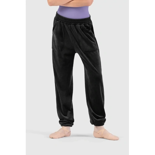 Bloch Nicole Girls Velvet Sweatpant; Black; Girls 10