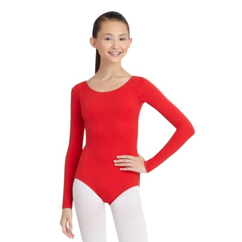 Capezio Long Sleeve Leotard Adult Medium; Red
