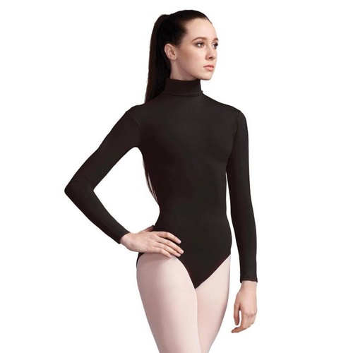 Capezio Turtleneck Long Sleeve Leotard Adult X- Small; Black
