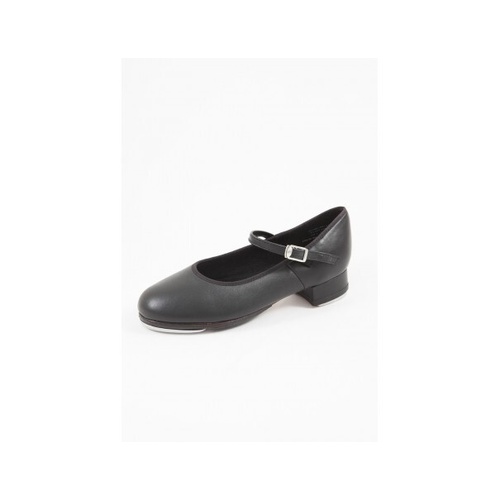 Slick Dancewear Classic Leather Buckle Tap Shoe Adult 4; Black