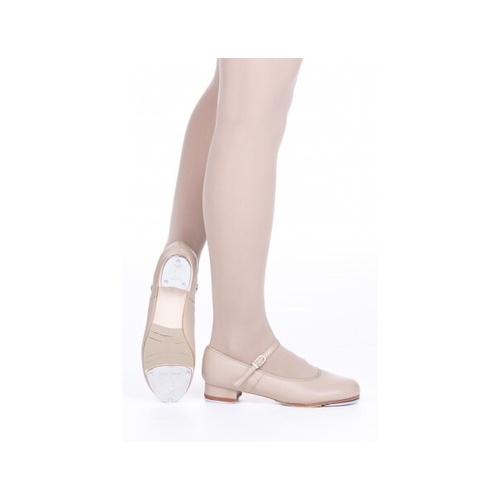 Slick Dancewear Classic Leather Buckle Tap Shoe Adult 3; Tan