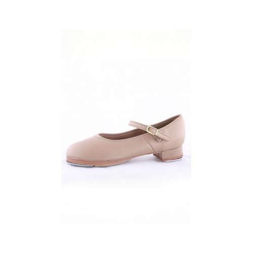 Slick Dancewear Pro Leather Buckle Tap Shoe Adult 5; Tan