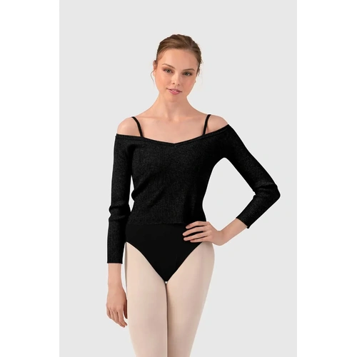 Bloch Lyra Knit Womens Long Sleeve Sweater; Black; Adult Large