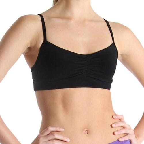 Bloch Freestyle Gather Front Crop Top Womens X- Small; Black