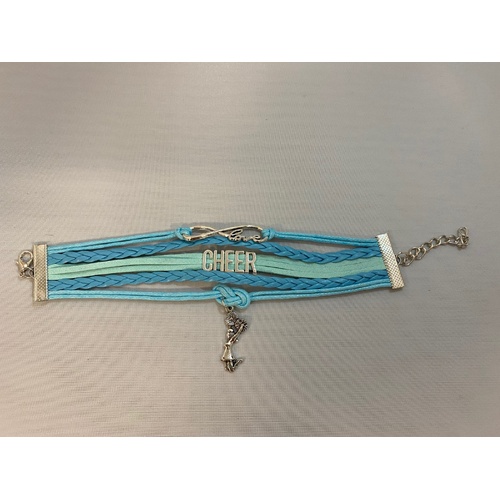 Leather Charm Bracelet Cheer Blue