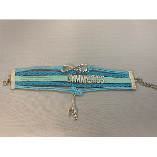 Leather Charm Bracelet Gymnastics Blue