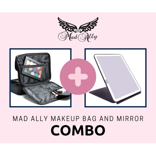 Mad Ally Make up Bag and Mirror Combo (Black)