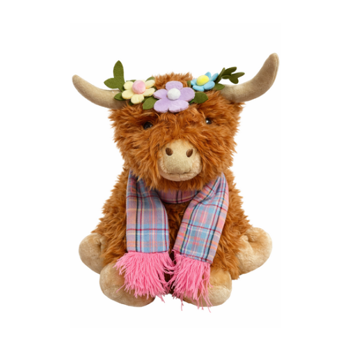 Mad Ally Harriett the Highland Cow Keyring Blue/Pink