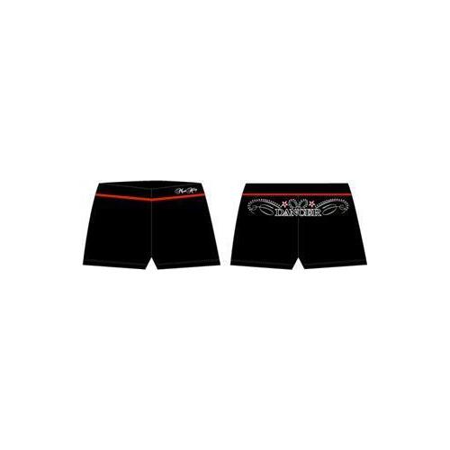 Mad Ally Dance Shorts Adult 10; Black/Red