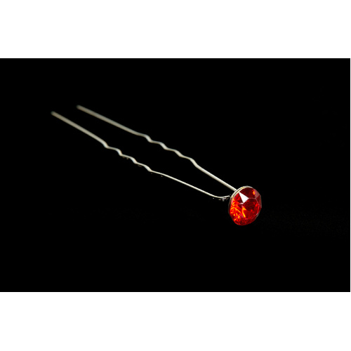 Mad Ally Diamante Bun Pin- Red